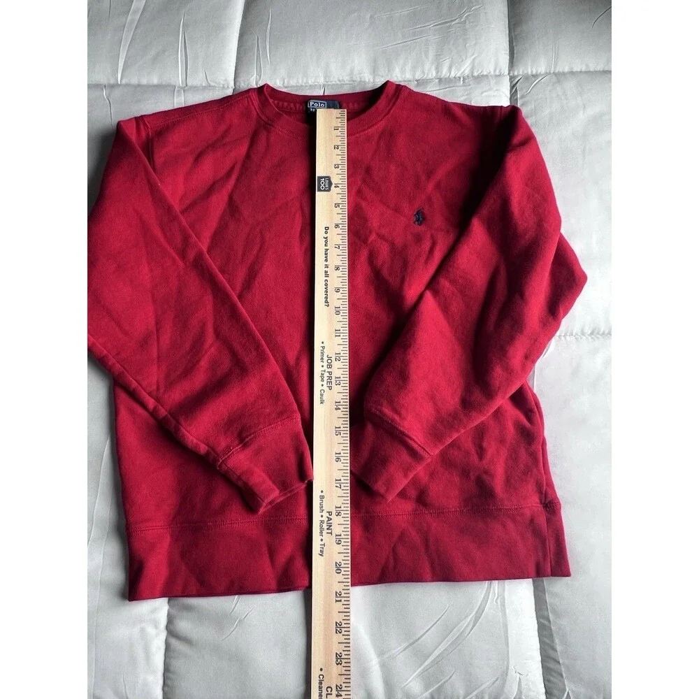 Polo By Ralph Lauren Boys Sweater Crew Neck Red Pony Red Color Size 10/12